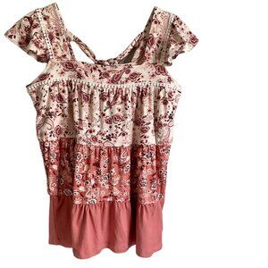 Absolutely Famous Cold Shoulder Top Tie in Back Women's Size Medium NEW